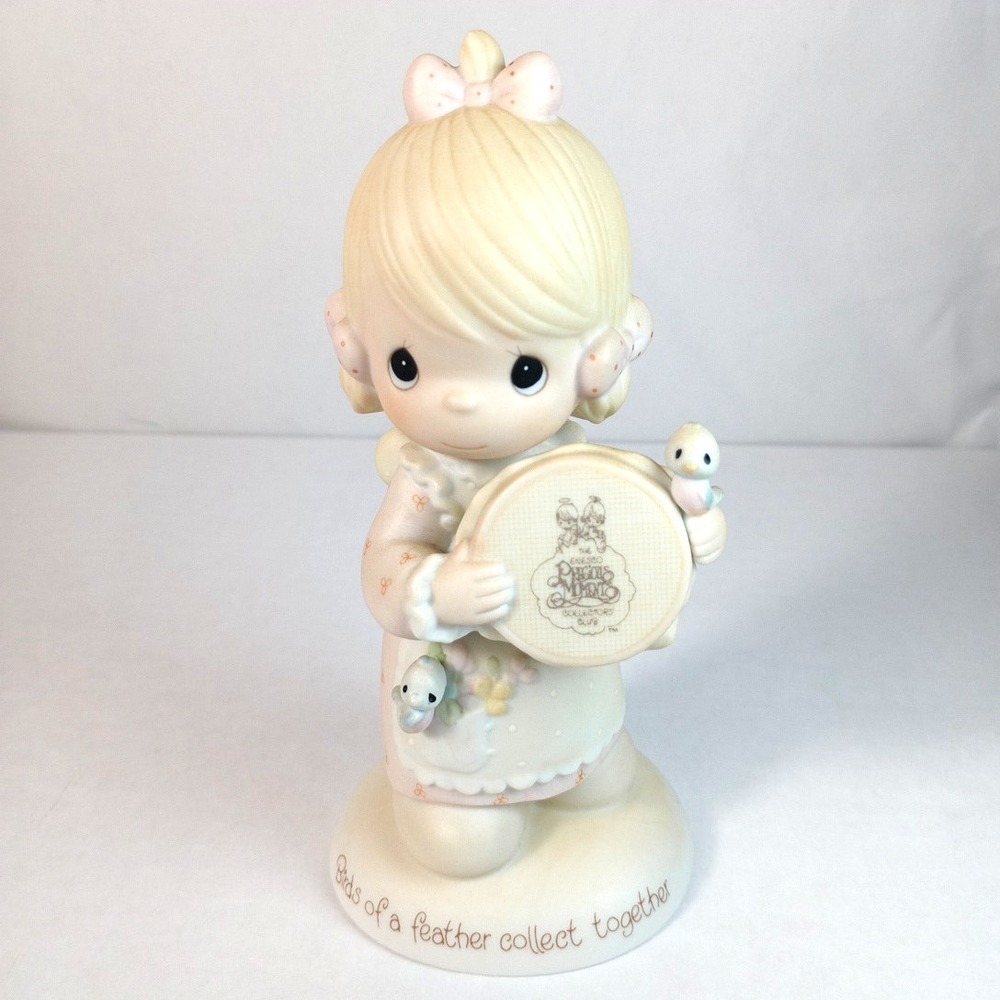 Precious Moments E-0006 'Birds Of A Feather Collect Together' 1986 Olive Branch